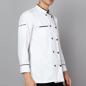 เสื้อเชฟสำหรับผู้ชาย ระบายอากาศได้ดี สวมใส่สบาย เหมาะสำหรับงานร้านอาหาร ชุดยูนิฟอร์มครัว ผ้าฝ้าย - Product Image 3