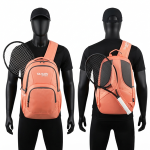 Bolsa Deportiva de Tenis Premium TAISON SPORTS 600D 350 GSM PU 30-40L Gris Jaspeado con Panel Negro y Logotipo Bordado Personalizado - Product Image 5