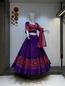 Chaniya Choli de Algodón Romano Premium con Patrón Kali y Dupatta con Estampado Leheriya, para Fiestas, Bodas y Eventos Festivos - Product Image 2