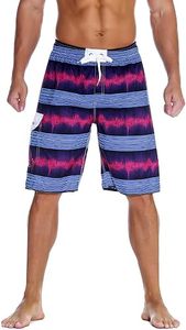 Shorts de bain pour hommes à imprimé tortue, séchage rapide, extensibles, avec cordon de serrage à la taille, poches, style décontracté, longueur Bermuda, imprimé par transfert thermique - Product Image 1