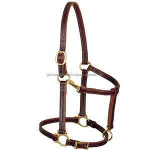 Équipement de course de chevaux équestres de haute qualité fait à la main robuste Double licou et accessoires de cheval en cuir réglable - Product Image 2