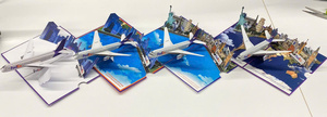 3D Pop Up Greeting Card Airplane World Landmarks Matte Finish Paper <b>Gift</b> Card - Product Image 3