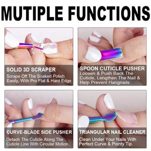Ensemble professionnel UBI de 2 outils à cuticules double usage en acier inoxydable – Repousse-cuticules, coupe-cuticules et lime à ongles durables - Product Image 6