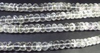 Perles de pierres précieuses en cristal naturel transparent de qualité supérieure, brin de 12 pouces, forme rondelle, facettées, percées au centre, 6-7 mm, pour bijoux