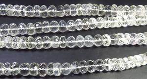 Perles de pierres précieuses en cristal naturel transparent de haute qualité, brin de 12 pouces, forme Rondelle, facettées, percées au centre, 6-7mm, Gemmes Valley Pendant - Product Image 6