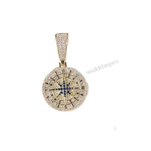 Moissanite Compass <b>Pendant</b> 925 Sterling Silver Iced Out Gold <b>Necklace</b> Hip Hop Jewelry Custom Nautical Charm <b>for</b> <b>Men</b> Luxury Piece - Product Image 1