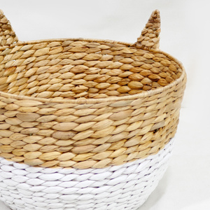 Eco-Friendly Water Hyacinth Animal Shaped Kids Toy <b>Laundry</b> Storage <b>Basket</b> Open Top Multifunction Design - Product Image 5