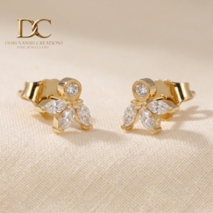 New Arrival 14KT Solid Gold IGI Certified Lab Grown Diamond <b>Stud</b> <b>Earring</b> Marquise Brilliant Cut Engagement Wedding Women Jewelry - Product Image 6