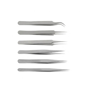Ensemble de 6 pinces à épiler de précision polyvalentes en acier inoxydable, outils antistatiques pour la réparation et l'entretien esthétique - Product Image 4