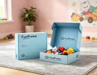 Boîte d'expédition pliable en carton ondulé bleu clair personnalisée pour jouets, avec logo personnalisé, pour cadeaux d'enfants