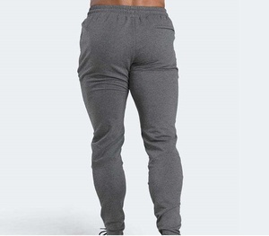 Men's Gray Sweatpants Elastic Waist Drawstring Casual Pants Side Pockets Breathable Knitted Midweight Autumn Wear - Product Image 4