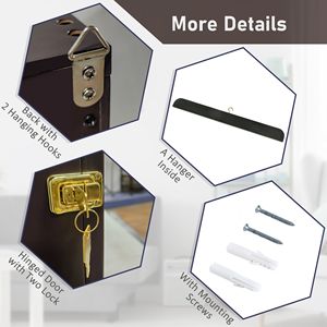 26\" X 35\" Brown Resin Frame <b>Shadow</b> <b>Box</b> UV Resistant Jersey Display Case with T-shirt Hanger and 2 Keys - Product Image 6