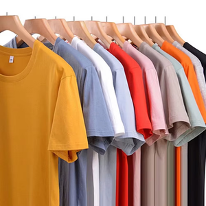 T-shirts personnalisés en gros, impression de logo, t-shirts teints en couleur unie, manches courtes, grandes tailles, col rond - Product Image 3