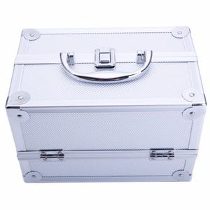 SM-2176 in alluminio argento trucco treno Case 9 "x 6" x 6 "x 6" portagioie con specchio cosmetico Organizer - Product Image 5