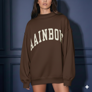 Sudadera Casual de Invierno para Mujer, Cuello Alto Estampado, Ecológica, de Secado Rápido, Tela de Felpa de Poliéster/Algodón de 380g, Serigrafía - Product Image 1