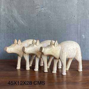 Meilleure collection de sculptures d'animaux peintes à la main, en bois massif, écologiques, durables, décoration vintage pour la maison, intérieurs de luxe - MOQ - Product Image 1