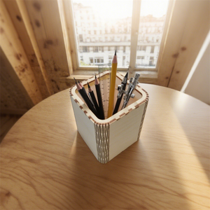 Multifunctional Eco-Friendly Wooden Pen Holder Hexagonal <b>Desk</b> Office Decor Engraved Carving Wood Crafts Wooden Boxes <b>Wall</b> Signs - Product Image 1