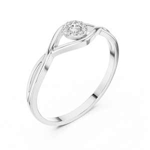 Anillos de oro macizo de 14k para mujer con diseño de forma de espiga, minimalistas, con diamantes de corte redondo, para regalo, compromiso, aniversario, boda - Product Image 5