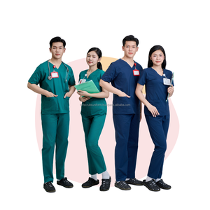 Diseño disponible, uniformes médicos para hombres/mujeres, ropa de hospital suave/elástica, uniformes de Enfermería de manga corta, los mejores fabricantes de FMF - Product Image 1