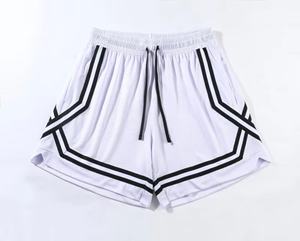 Short de sport pour hommes avec logo personnalisé du fabricant d'usine directe 100% coton tissu tissé fermeture à la taille élastique motif solide - Product Image 6