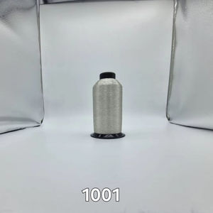 ไหมปักอินเดีย SHREE VIDHATA JARI ไหมไนลอนเมทัลลิก 1001 เส้นใย 110 ดีเนียร์ สีเงิน ความยาว 3800 เมตร สำหรับถักมือและทอผ้า แบบ MX - Product Image 2
