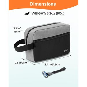 Borsa da Toilette da Appendere Elviros per Uomo, Piccolo Beauty Case per Bagno e Viaggio, Organizzatore Essenziale per Medicinali - Product Image 2