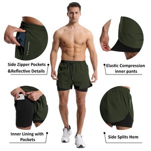 High Quality Custom Logo Men's Shorts Factory Made Quick Dry Breathable Training Gear <b>Mid</b>-Rise Casual Comfort Athletic Shorts - Product Image 6