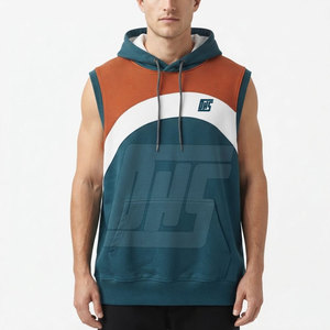 Modern <b>Men</b> <b>Sleeveless</b> Hoodies Custom Hooded <b>Pullover</b> For Gym Workout Fitness Training Lightweight Casual Outdoor Wear - Product Image 3