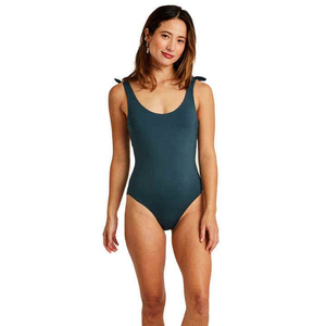 Maillot de bain une pièce côtelé sexy pour femme, imprimé par transfert thermique, sans bretelles, décolleté plongeant en V, taille haute, écologique, devant à carreaux - Product Image 1