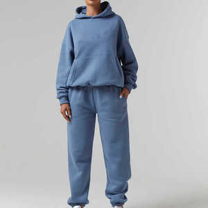 Conjunto Deportivo con Capucha para Mujer, Estilo Acid Wash, Color Sólido, Logotipo Personalizado, 100% Algodón, 400gsm, Invierno, Superventas - Product Image 2