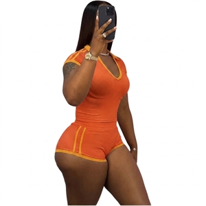 Casual Summer Tracksuit 2 Piece Set Women Polo Neck Zip Sporty Crop <b>Top</b> & Stretch Shorts Daily Simple Fashion Street Outfit - Product Image 3