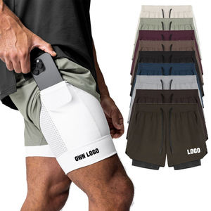 Men's Plus Size Fitness Shorts Running Breathable Summer 2 in 1 <b>Layers</b> Sports Track Workout High Waist Gym wear Shorts for Men's - Product Image 1