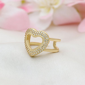 Anillo de Corazón de Plata de Ley 925 Chapado en Oro Rosa con Circonita Cúbica, Anillo de Compromiso Romántico para Mujer, Accesorio de Regalo para Boda o Fiesta - Product Image 3