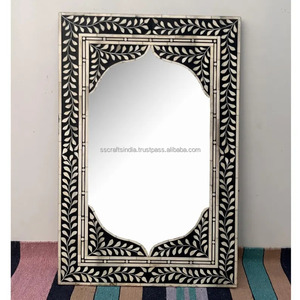 Miroir en incrustation d'os indien de qualité supérieure, cadre floral luxueux pour élever le salon disponible au meilleur prix - Product Image 3