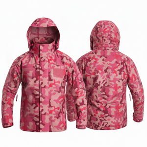Trendy Fashionable Waterproof Camouflage Hooded Jacket Windproof Outdoor Workwear Lightweight Full Zip <b>Coat</b> with Adjustable Hood - Product Image 6