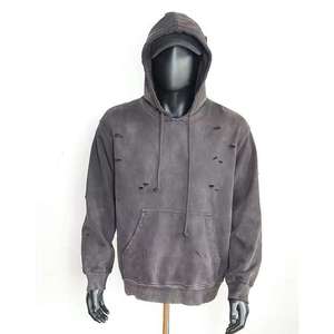 Custom Blank Vintage Distressed <b>Pullover</b> <b>Mens</b> Acid Washed Paint Splatter Sunfaded Winter Fleece Streetwear Hoodie No - Product Image 1
