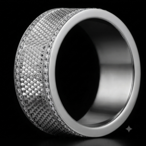 Unique Fine Design 925 Sterling Silver Lab Grown <b>Diamond</b> Studded Wedding Band Luxury Half Eternity Channel Set <b>Rings</b> Unisex Gift - Product Image 6