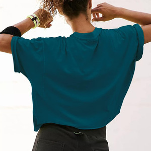 Camisetas de Algodón Personalizadas para Mujer, Corte Ajustado, Camiseta Corta, Bordado, Ropa Deportiva para Gimnasio al Aire Libre, Camiseta Corta para Mujer - Product Image 4