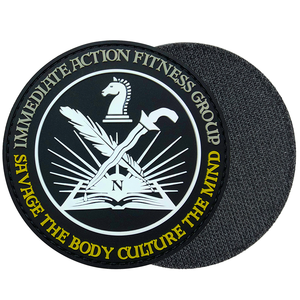 Patch en caoutchouc 3D à coudre, motif en relief, noir avec détails blancs et jaunes, de la marque Immediate Action Fitness Group - Product Image 6