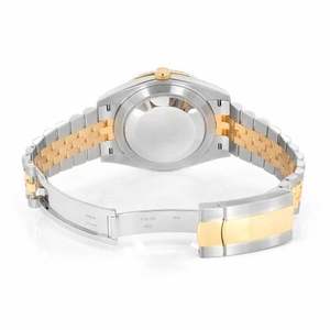 Montre de luxe en moissanite avec cadran vert, bicolore or et argent, automatique mécanique en acier inoxydable, style hip-hop - Product Image 3