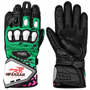 Guantes Profesionales de Motociclismo para Carreras, con Palma Reforzada, Nudillos Blindados, Dedos Completos, de Cuero, Personalizables OEM - Product Image 1