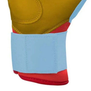 Blue Leather Batting <b>Gloves</b> with Padded Palm for Training Unisex Adults Pull On Hook And Loop Closure for Training Unisex Adult - Product Image 6