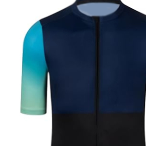 Ensemble de maillot de cyclisme pour homme, manches courtes, dégradé bleu-vert, short à bretelles noir, coupe sportive estivale - Product Image 2