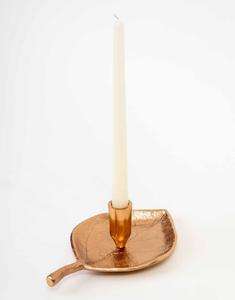 Candelabro de Latón con Forma de Hoja Dorada, Resistente al Calor, Decoración para el Hogar - Product Image 1