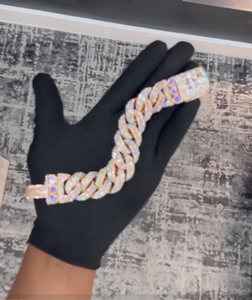 สร้อยข้อมือคิวบันฮิปฮอปประดับมอยส์ซาไนต์ เงินแท้ 925 พร้อมป้ายชื่อสั่งทำ ขายส่ง - Product Image 4