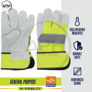 Gants de travail haute visibilité 2026 orange, vert citron, gris, à doigts complets, avec manchette ajustable, personnalisables, vente en gros - Product Image 6