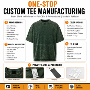 Custom Acid Wash Streetwear Men's T-Shirt Bulk Wholesale OEM Cotton Blank Tee Plain Custom <b>Logo</b> Printing Casual 320g Short - Product Image 6