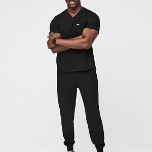 Ensemble de blouses et pantalons de travail professionnels pour manucuristes et spa, avec col en V et fermeture éclair, uniforme d'infirmière, tenue médicale - Product Image 1