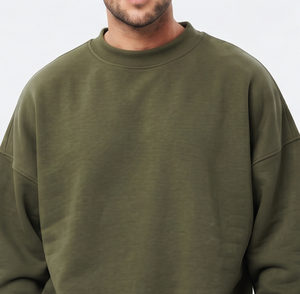 Men Baggy CrewNeck Oversize <b>Sweat</b> Shirts Casual 100% Fleece Cotton Pullover Loose Fit Drop Shoulder Winter Wear <b>Sweat</b> Shirt Mens - Product Image 5