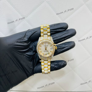 Reloj de lujo con diamantes de moissanita, chapado en rodio, esfera romana, estilo hip hop, joyería para hombre. - Product Image 1